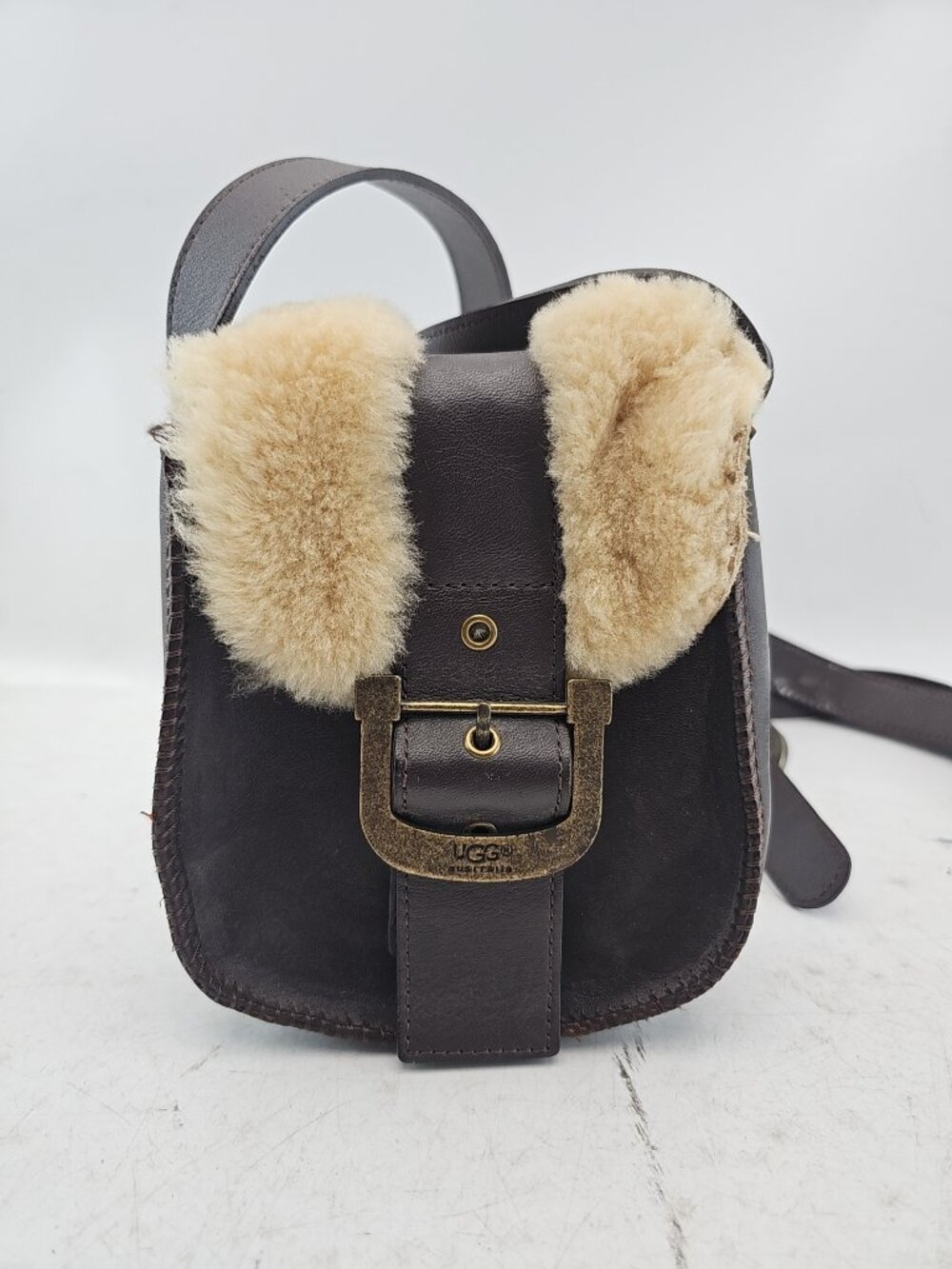 UGG Australia Brown Leather & Shearling Bag
